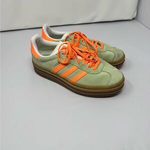 Adidas Originals GAZELLE BOLD IH7495 Sneakers Green Orange Women’s 7.5